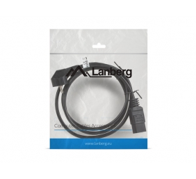 Lanberg | CEE 7/7- to IEC 320 C19 power cord, 16A VDE | CA-C19C-10CC-0018-BK
