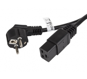 Lanberg | CEE 7/7- to IEC 320 C19 power cord, 16A VDE | CA-C19C-10CC-0018-BK