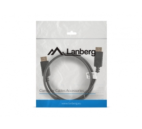 Lanberg DisplayPort Cable 19 Pin V1.2 4K, 1M | CA-DPDP-10CC-0010-BK | DisplayPort to DisplayPort