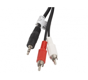 Lanberg CA-MJRC-10CC-0050-BK audio kabelis Mini Jack 3.5 mm, 2 x RCA (Chinch), 5 m, Juoda