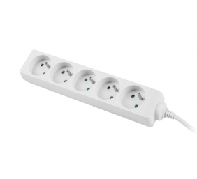 Lanberg Cable Power Strip, 5X French Outlets Quality-Grade Copper, 1.5 m | PS0-05E-0150-W