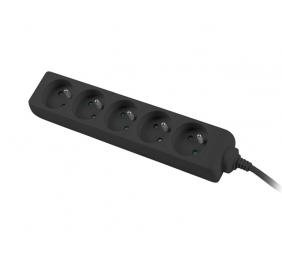 Lanberg Cable Power Strip, 5X French Outlets Quality-Grade Copper, 1.5 m | PS0-05E-0150-BK