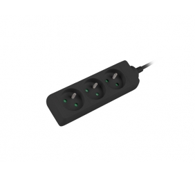 Lanberg Cable Power Strip, 3X French Outlets Quality-Grade Copper, 3 m | PS0-03E-0300-BK