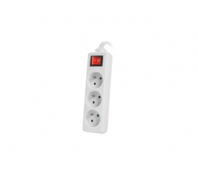 Lanberg Cable Power Strip, 3X French Outlets with Switch, Quality-Grade Copper, 1.5 m | PS1-03E-0150-W