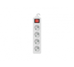 Lanberg Cable Power Strip, 4X French Outlets with Switch, Quality-Grade Copper, 1.5 m | PS1-04E-0150-W