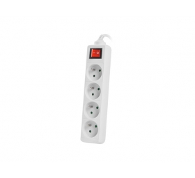 Lanberg Cable Power Strip, 4X French Outlets with Switch, Quality-Grade Copper, 1.5 m | PS1-04E-0150-W