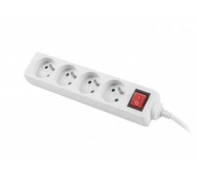 Lanberg Cable Power Strip, 4X French Outlets with Switch, Quality-Grade Copper, 1.5 m | PS1-04E-0150-W