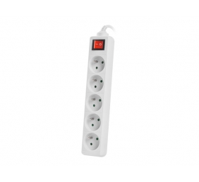 Lanberg Cable Power Strip, 5X French Outlets with Switch, Quality-Grade Copper, 1.5 m | PS1-05E-0150-W
