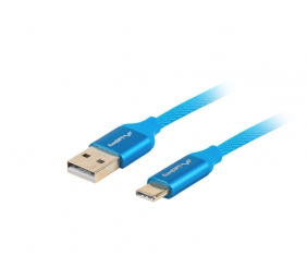 Lanberg USB Type-C to USB Type-A 2.0 Cable Blue Premium QC 3.0, 1 m | CA-USBO-22CU-0010-BL | USB Type-C to USB Type-A
