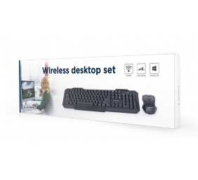 Gembird | Desktop Set | KBS-WM-02 | Keyboard and Mouse Set | Wireless | Mouse included | US | Black | USB | US | 450 g | Numeric keypad | Wireless connection