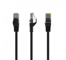 UTP Cat6 | Patch cord | PVC AWG 26 (7 x 0.15 mm wire) | Black | 5 m