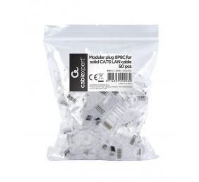 Modular plug (adapter) 8P8C for solid CAT6 LAN cable, 10 pcs per bag | Cablexpert