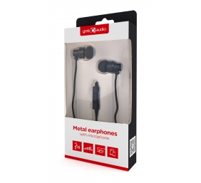 Gembird | Metal earphones with microphone "Paris" | Built-in microphone | 3.5 mm | Black
