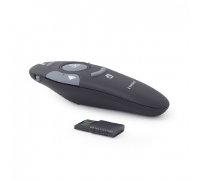 Gembird | Wireless presenter with laser pointer | WP-L-01 | Black | Depth 25 mm | Height 105 mm | Red laser pointer. 4 buttons to control most used PowerPoint presentation functions. Interface: USB. Presenter control distance: up to 10 m. | Yes | Weight 6