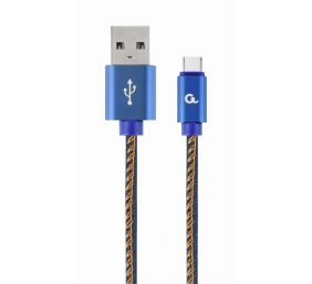 Cablexpert Premium Jeans (Denim) Type-C USB Cable with Metal Connectors | CC-USB2J-AMCM-1M-BL