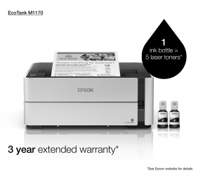 Epson EcoTank M1170 | Mono | Inkjet | Inkjet Printer | Wi-Fi | Maximum ISO A-series paper size A4 | White