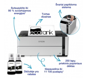 Epson | EcoTank M1170 | Inkjet | Mono | Inkjet Printer | Wi-Fi | White