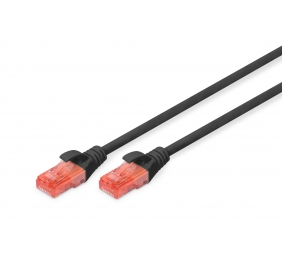 CAT 6 U-UTP | Patch cord | PVC AWG 26/7 | Black | 2 m | Modular RJ45 (8/8) plug