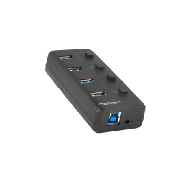 Natec USB 3.0 HUB, Mantis 2, 4-Port, On/Off with AC Adapter | Natec | 4 Port Hub With USB 3.0 | Mantis NHU-1557 | Black