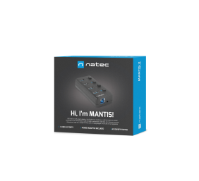 Natec USB 3.0 HUB, Mantis 2, 4-Port, On/Off with AC Adapter | Natec | 4 Port Hub With USB 3.0 | Mantis NHU-1557 | Black