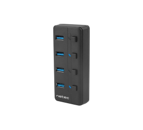 Natec USB 3.0 HUB, Mantis 2, 4-Port, On/Off with AC Adapter | Natec | 4 Port Hub With USB 3.0 | Mantis NHU-1557 | Black