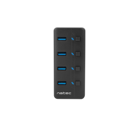 Natec USB 3.0 HUB, Mantis 2, 4-Port, On/Off with AC Adapter | Natec 4 Port Hub With USB 3.0 | Mantis NHU-1557 | m | Black