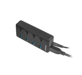 Natec USB 3.0 HUB, Mantis 2, 4-Port, On/Off with AC Adapter | Natec | 4 Port Hub With USB 3.0 | Mantis NHU-1557 | Black