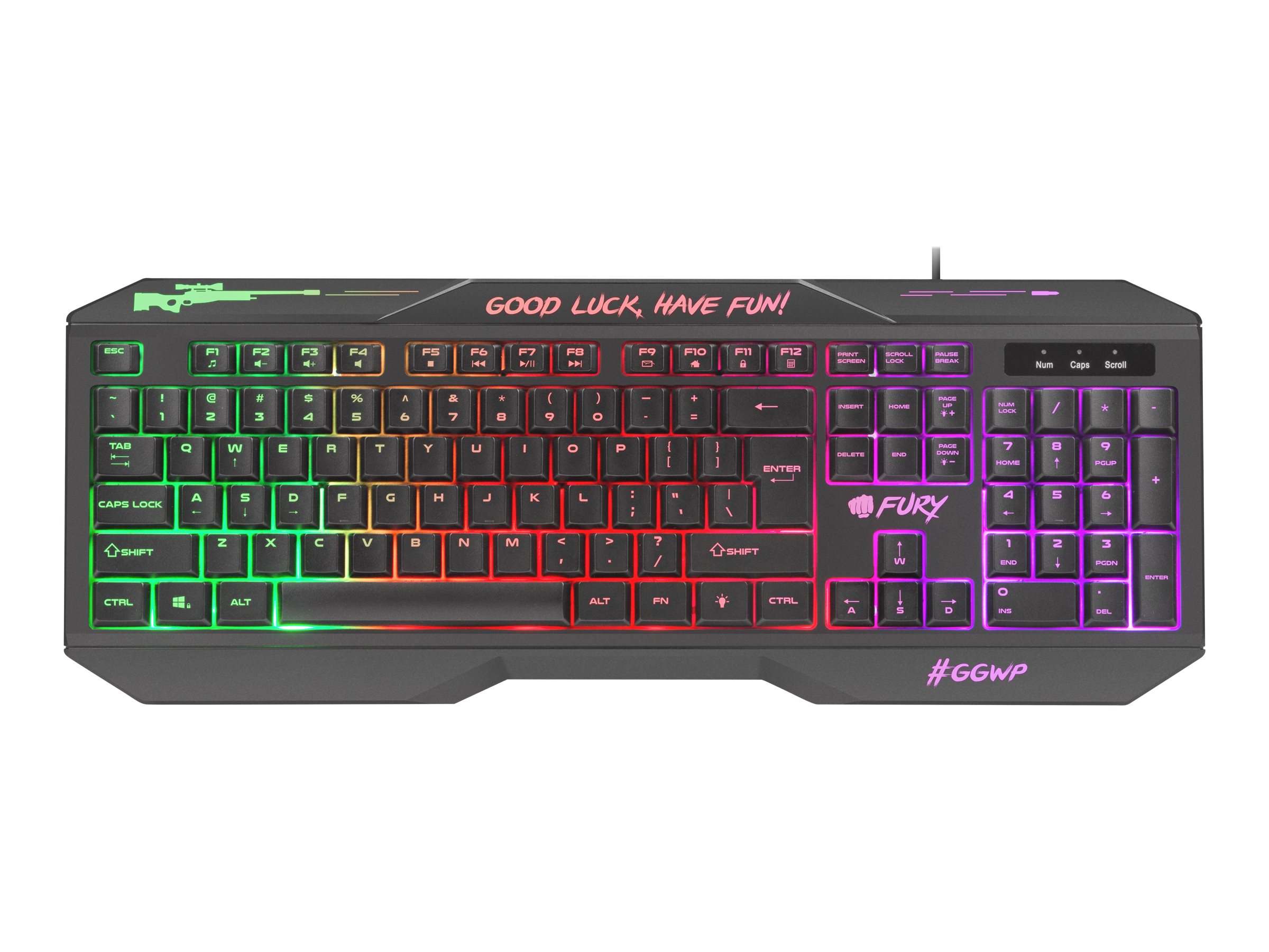Fury HELLFIRE 2 Gaming keyboard RGB LED light RU Wired Black 1.45 m
