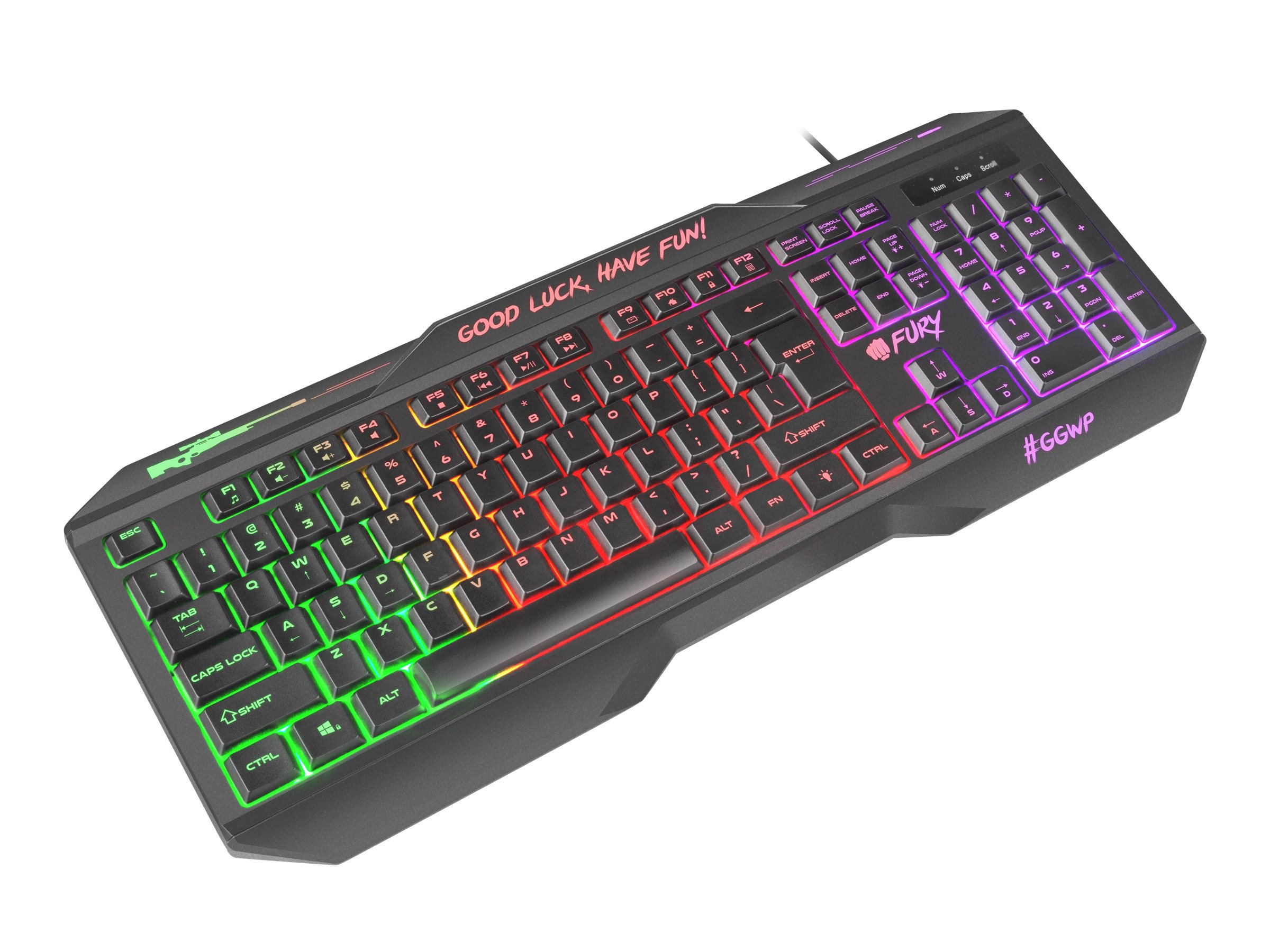 Fury HELLFIRE 2 Gaming keyboard RGB LED light RU Wired Black 1.45 m