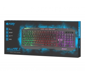 Fury HELLFIRE 2 Gaming keyboard RGB LED light RU Wired Black 1.45 m