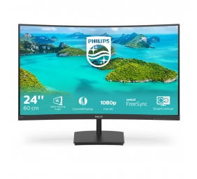 Philips | Curved LCD Monitor | 241E1SCA/00 | 24 " | VA | FHD | 16:9 | 75 Hz | 5 ms | 1920 x 1080 pixels | 250 cd/m² | HDMI ports quantity 1 | Black