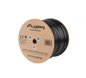 Lanberg | Cable Cat.5E UTP 305M Solid Outdoor CU Black Fluke Passed | LCU5-21CU-0305-BK
