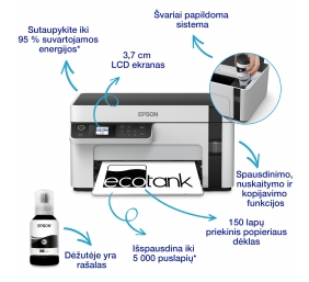 Epson | Multifunction compact printer | EcoTank M2120 | Inkjet | Mono | A4 | Wi-Fi | White