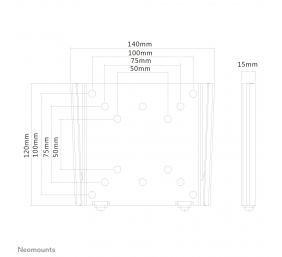 LCD Mount - fixed -  depth 10mm [max 30 kilo] - VESA75,100