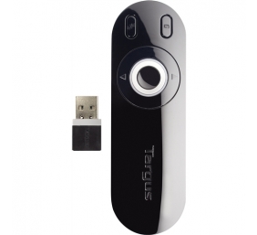 Targus | Laser Presentation Remote | Black, Grey | Plastic | * Clear & intuitive layout enables users to open and operate a presentation with ease. Laser pointer makes it easy to highlight presentation content while the back-lit buttons make it easy to pr