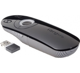 Targus | Laser Presentation Remote | Black, Grey | Plastic | * Clear & intuitive layout enables users to open and operate a presentation with ease. Laser pointer makes it easy to highlight presentation content while the back-lit buttons make it easy to pr