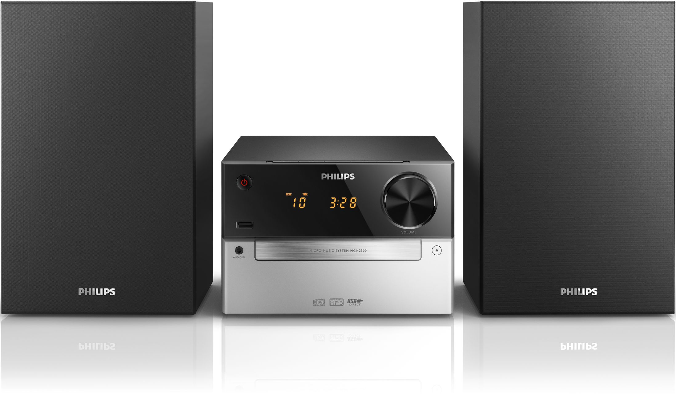 Philips Micro music system MCM2300 CD, MP3-CD, USB, FM USB port for charging 15W max