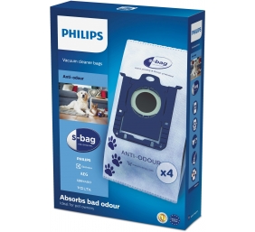 Philips disposable dust bag FC8023/04 4 s-bag Anti-odour 15% more capacity Hygienic closing system