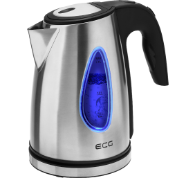 ECG RK 1740 kettle 1,7l; 2000 W; Removable and washable limescale filter; Stainless steel design