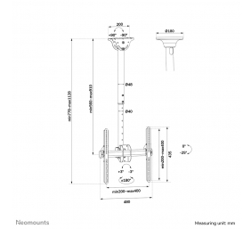 NEWSTAR NM-C440BLACK FLAT SCREEN CEILING MOUNT