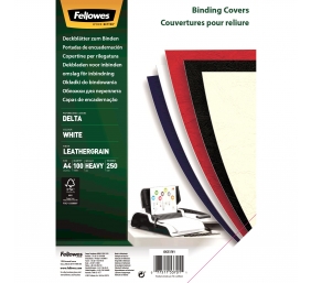 Įrišimo nugarėlės Delta A4, 250g/m², kartoninės, baltos (100 vnt.)