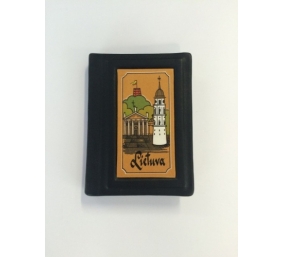 Užrašų knygelė 11 x 8 cm, Lietuva, juoda, odinė  1614-054