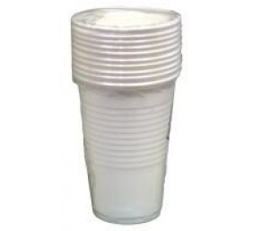 Stiklinė, šaltam skysčiui, balta, plastikinė, 200ml (100)  2101-002