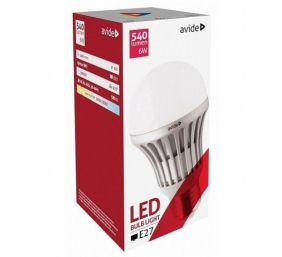 Lemputė šviesos diodų „LED“ Avide 6W, E27, 3000K