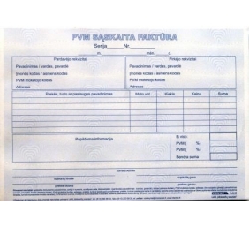 PVM sąskaita faktūra 1+1 SC, A5, 2 × 50 l.