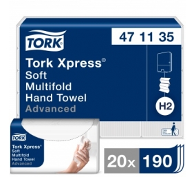 Rankšluosčiai servetėlėmis Tork Xpress Multifold Advanced, H2, 2sl. (20 vnt.)