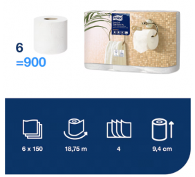 Tualetinis popierius Tork Premium Extra Soft Conventional T4, 4 sl., 9.7cm x 19.1m, 6 vnt./pak