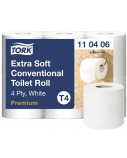 Tualetinis popierius Tork Premium Extra Soft Conventional T4, 4 sl., 9.7cm x 19.1m, 6 vnt./pak