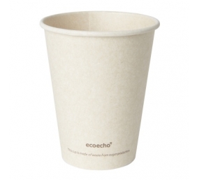 Duni vienkartiniai Ecoecho™ puodeliai kavai (tinkamas 182535), Bagasse, natūralios spalvos, 240 ml, max +100°C, (50 vnt x 16 vnt.)