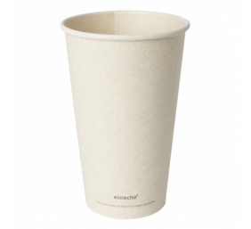 Duni vienkartiniai Ecoecho™ puodeliai kavai (tinkamas 182536), 470 ml, natūralios spalvos, Bagasse, max +100°C, (36 vnt x 25vnt.)
